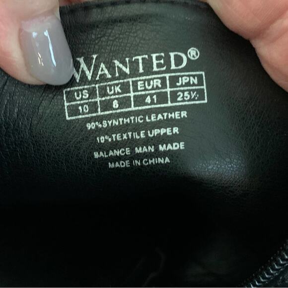 WANTED woman’s black booties ankle boots side zip perforated size 10 - Picture 7 of 8